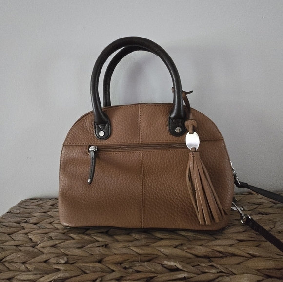 Tignanello Leather Brown Satchel with Crossbody Strap - Picture 2 of 12